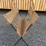 metal and rattan magazine rack