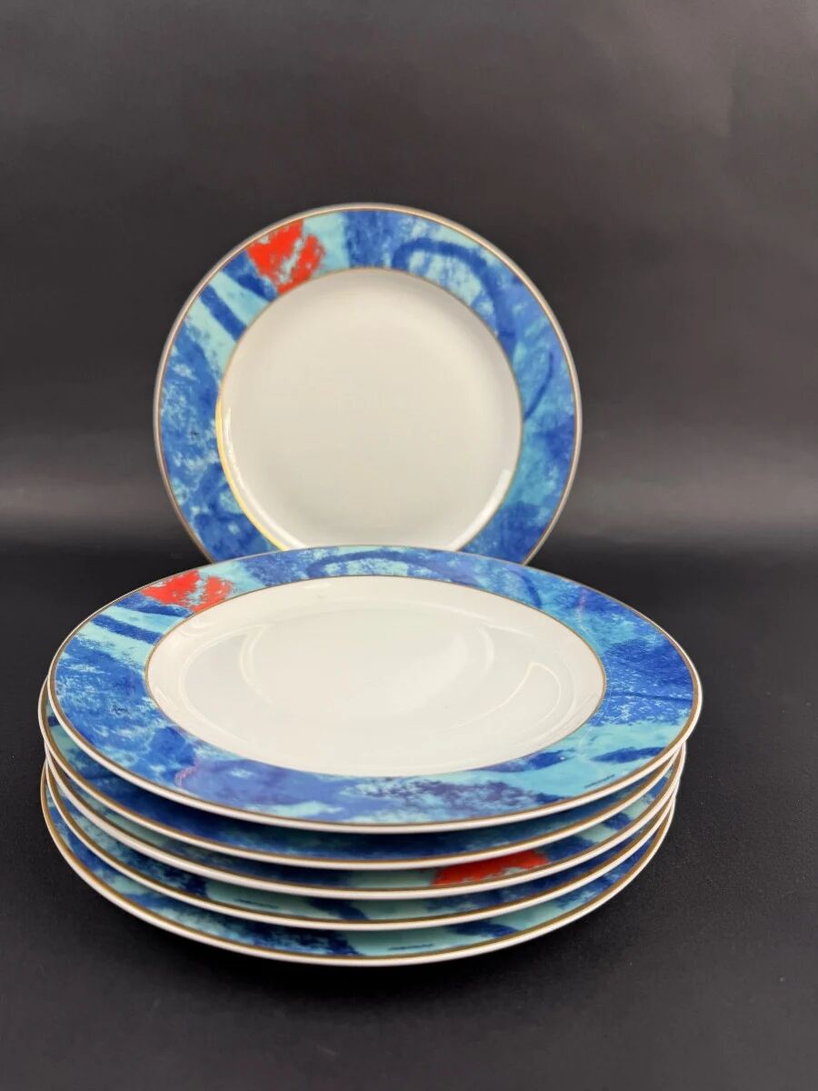 Christofle six dessert plates model Alizés