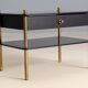 Glass and brass side table with drawer, 1970s, Europe