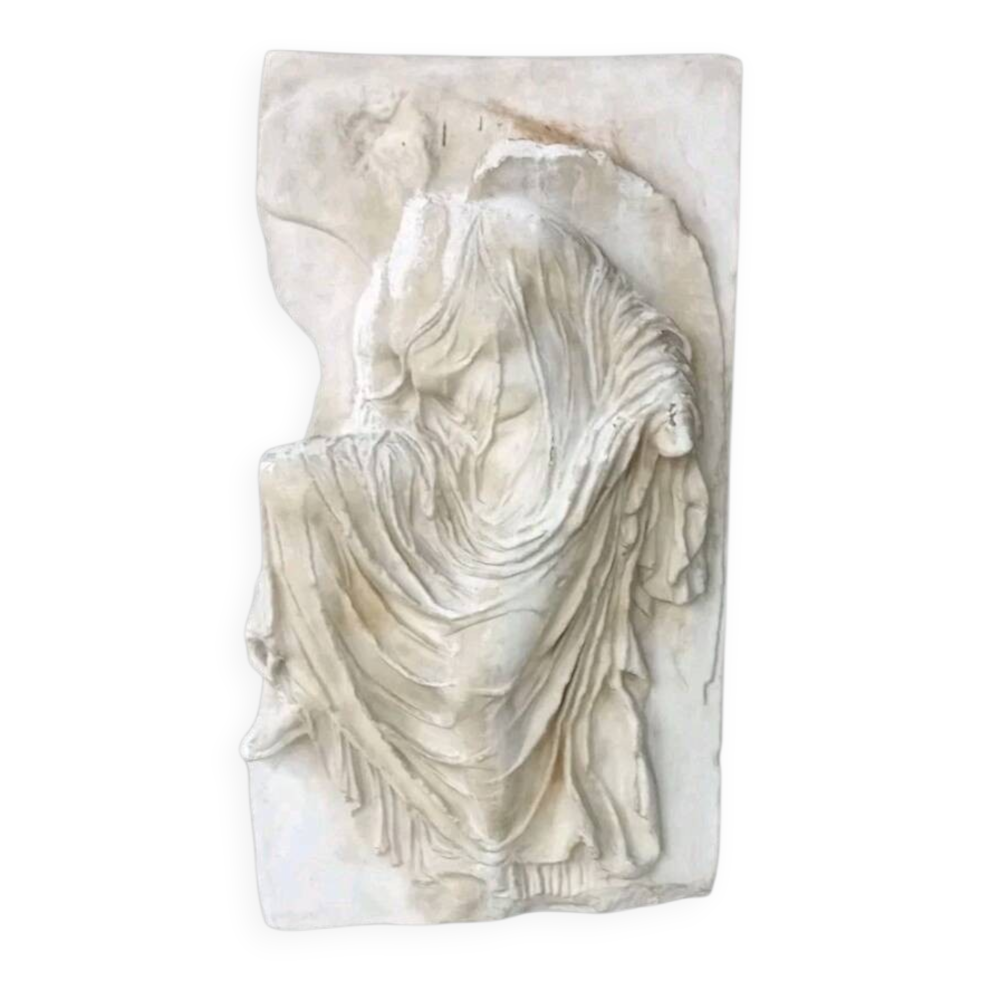 Ancien bas relief sculpture en plâtre Déesse Nike