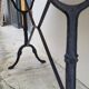 Antique cast iron bistro table with oval marble top