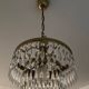 Lustre cascade de pampilles en cristal et laiton