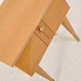 Vintage bedside table in blond oak