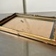 Antique black & gold wooden frame   24 cm x 16 cm convex glass
