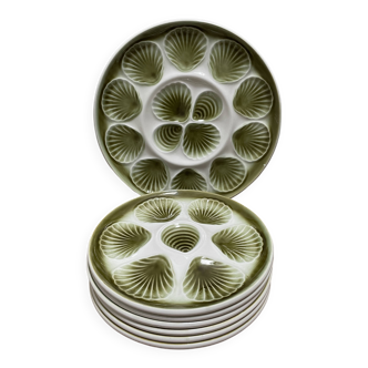 Barbotine oyster plates and dish