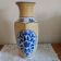 Vintage vase in Delf blue porcelain and cracked ceramic