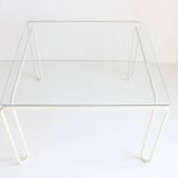 Table basse vintage à structure en métal courbé, 1960