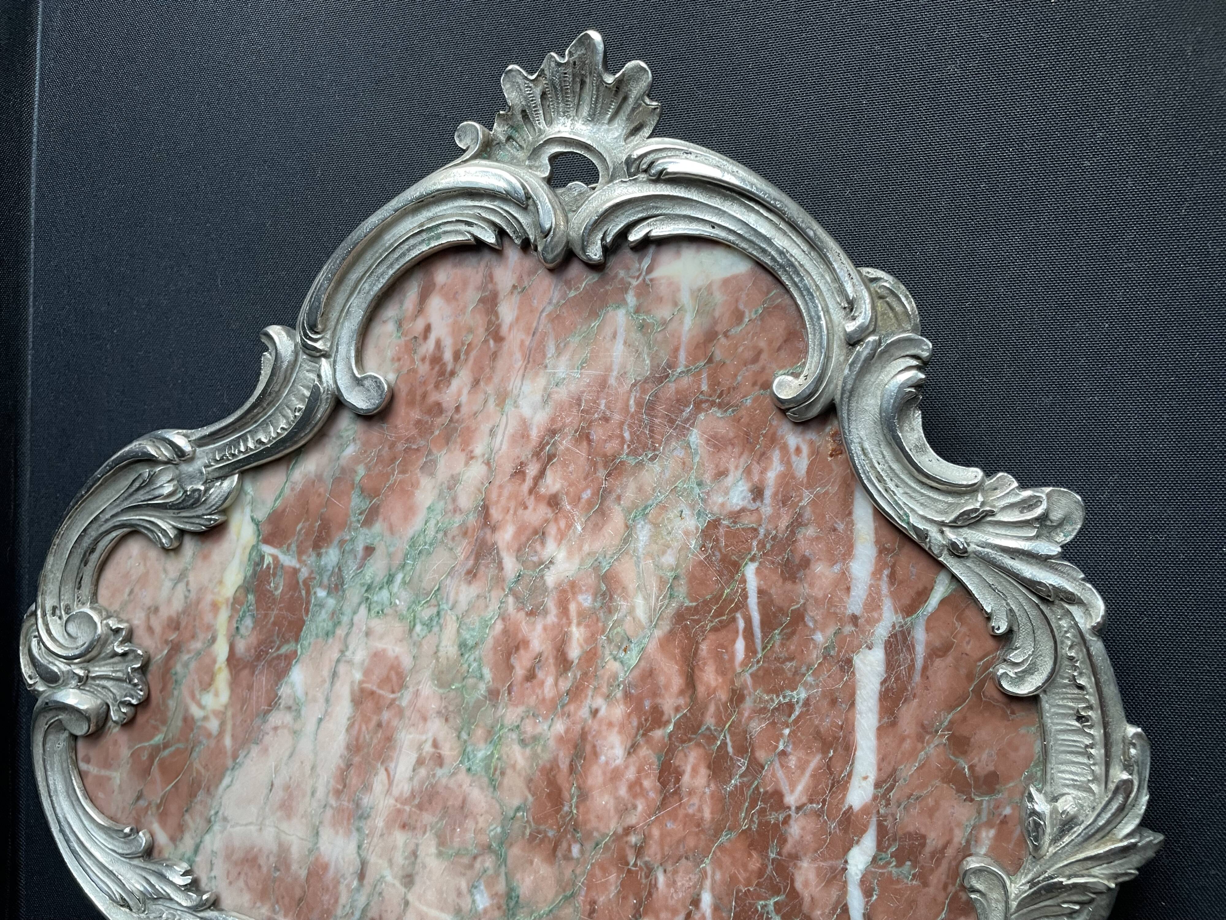 Base or support in marble and bronze silvered Louis XV-Rocaille style
