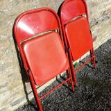 Pair of folding metal chairs 80-90s