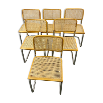 Set of 6 Cesca chairs designed by Marcel Breuer