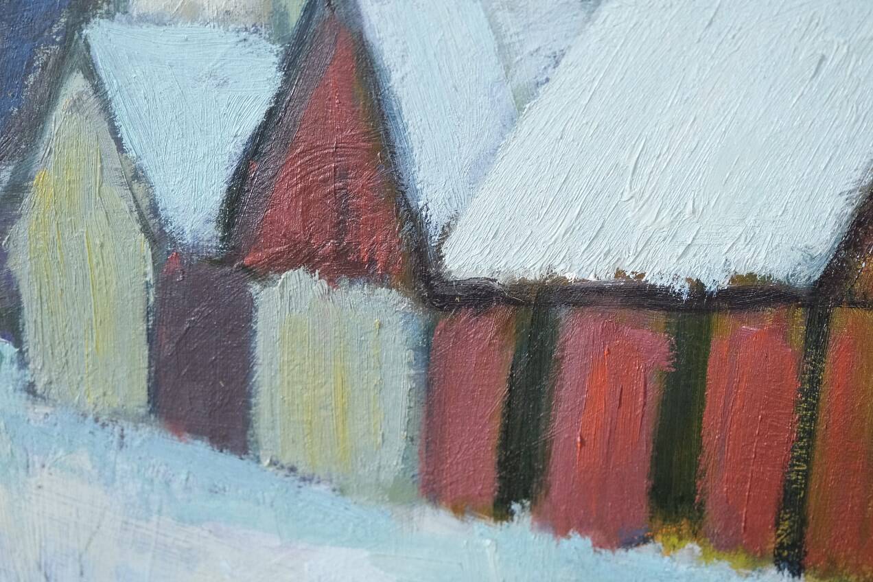 Tage Nilsson, Paysage moderne suédois, années 1960, Huile sur panneau, Encadré