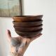 Antique walnut wooden bowls