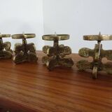 Italian Brutalist Candle Holders by Giuseppe Gallo for Gallo, 1960s, Set of 2