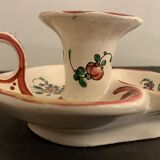 Candle holder or cellar rat in polychrome earthenware