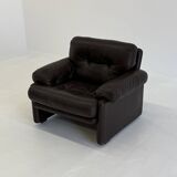 Fauteuil Coronado vintage B&B Italia en cuir marron foncé