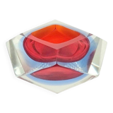 Diamond-Shaped Murano Glass Ashtray/Vide Poche by Flavio Poli for Seguso