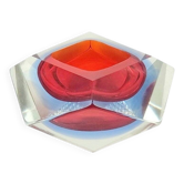 Diamond-Shaped Murano Glass Ashtray/Vide Poche by Flavio Poli for Seguso