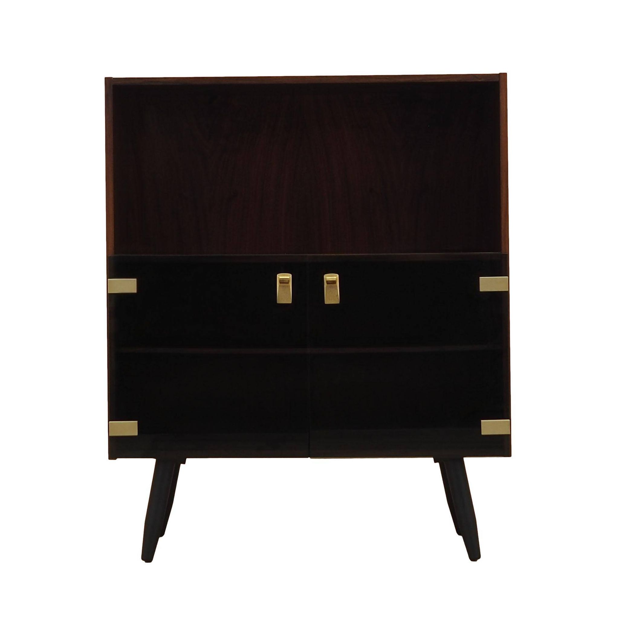 Danish Display Cabinet with Glass Doors and Contrasting Finish, 1970s