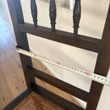 Lot of 4 solid oak chairs with caning in the Henri II style.