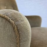 1970s, Danish highback armchair, light green furniture velour.