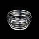 Baccarat crystal dish with wavy profile, acid-etched mark.