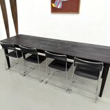 Large 1950s Farm Table in Burnt Wood (Shou Sugi Ban) – L245 cm