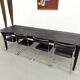 Grande Table de Ferme Années 50 en Bois Brûlé (Shou Sugi Ban) – L245 cm