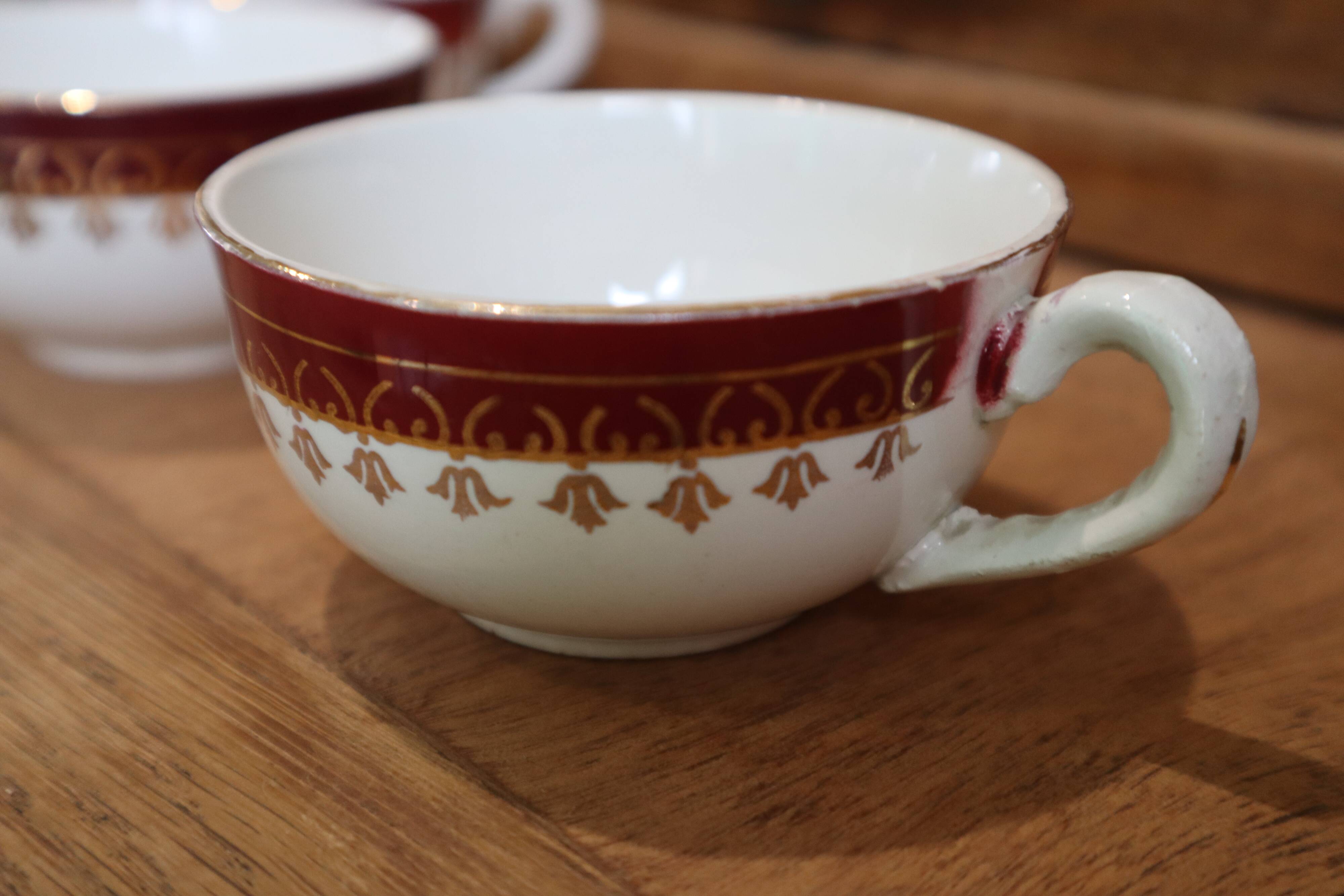 Digoin Sarreguemines earthenware coffee service "Edwige"