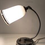 Lamp brass chrome 1940 adjustable gooseneck tulip Clichy