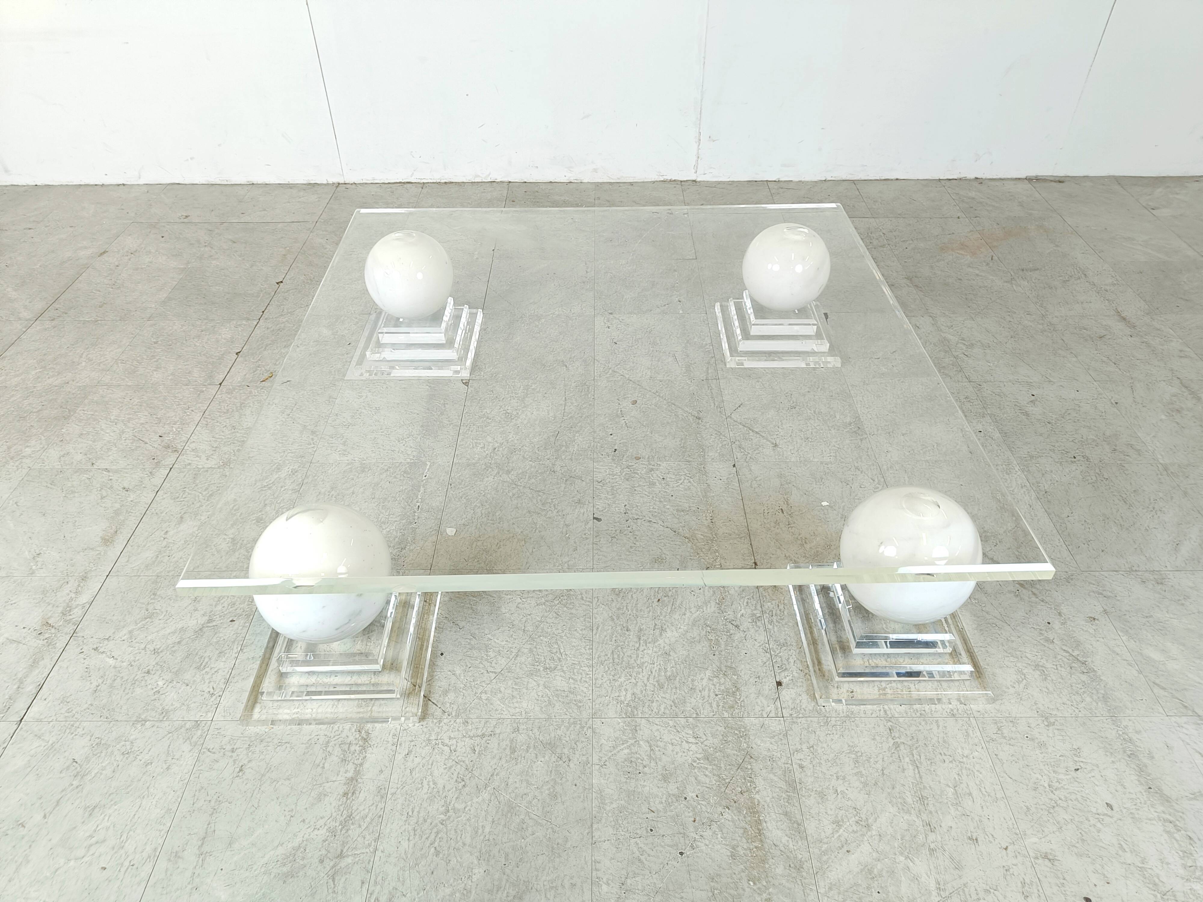 Marble sphere coffee table by Roche Bobois, 1980s