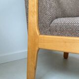 Vintage wooden seating area / sofa and 2 armchairs
