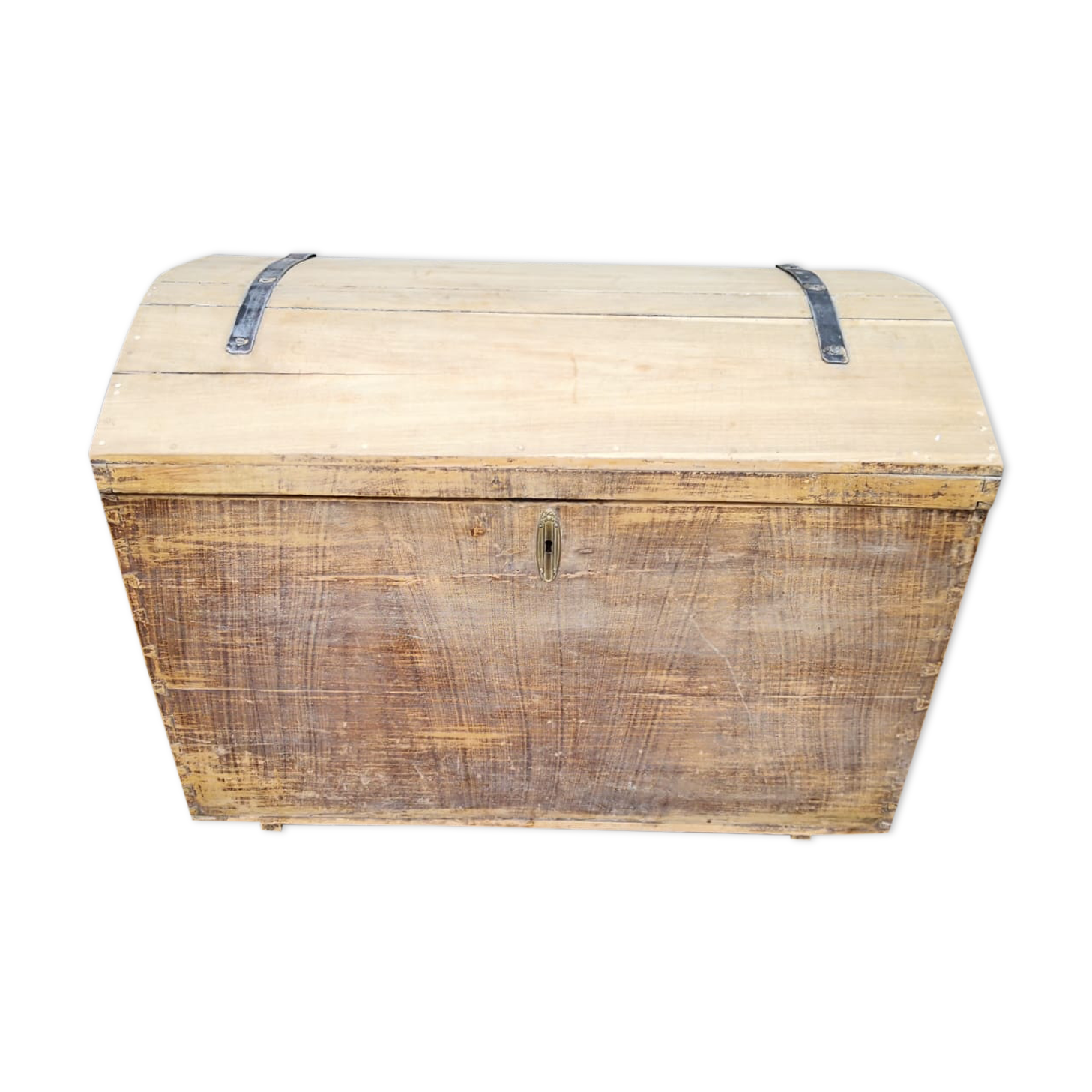 Antique chest, vintage wooden trunk