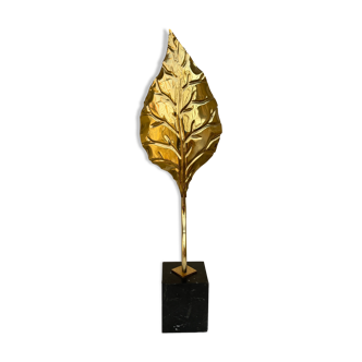 Lampe fleur dorée design 1970