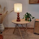 Vintage terracotta wooden lamp