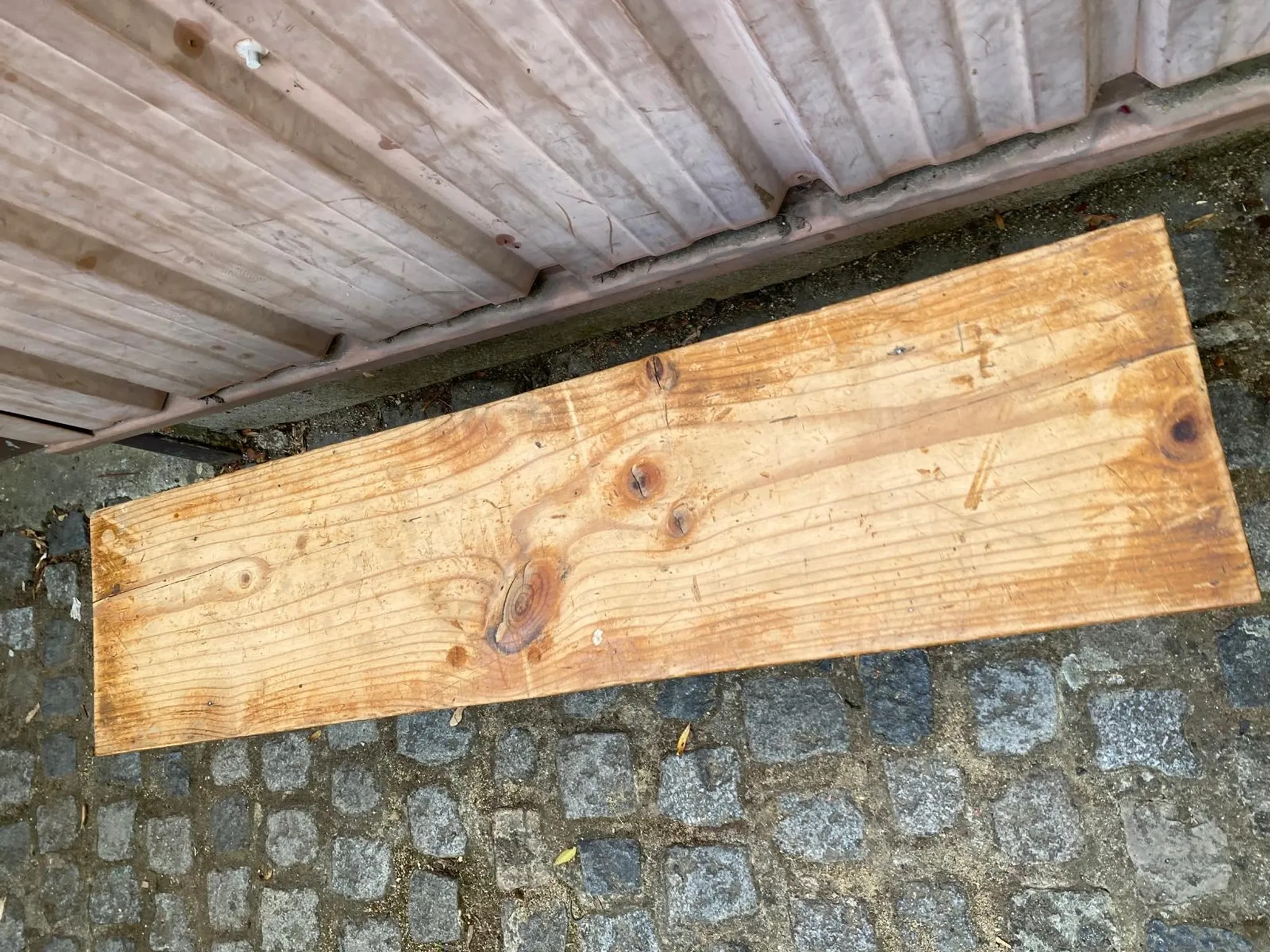 Vintage solid wood farm bench 100 cm – Rustic & chalet style 1960