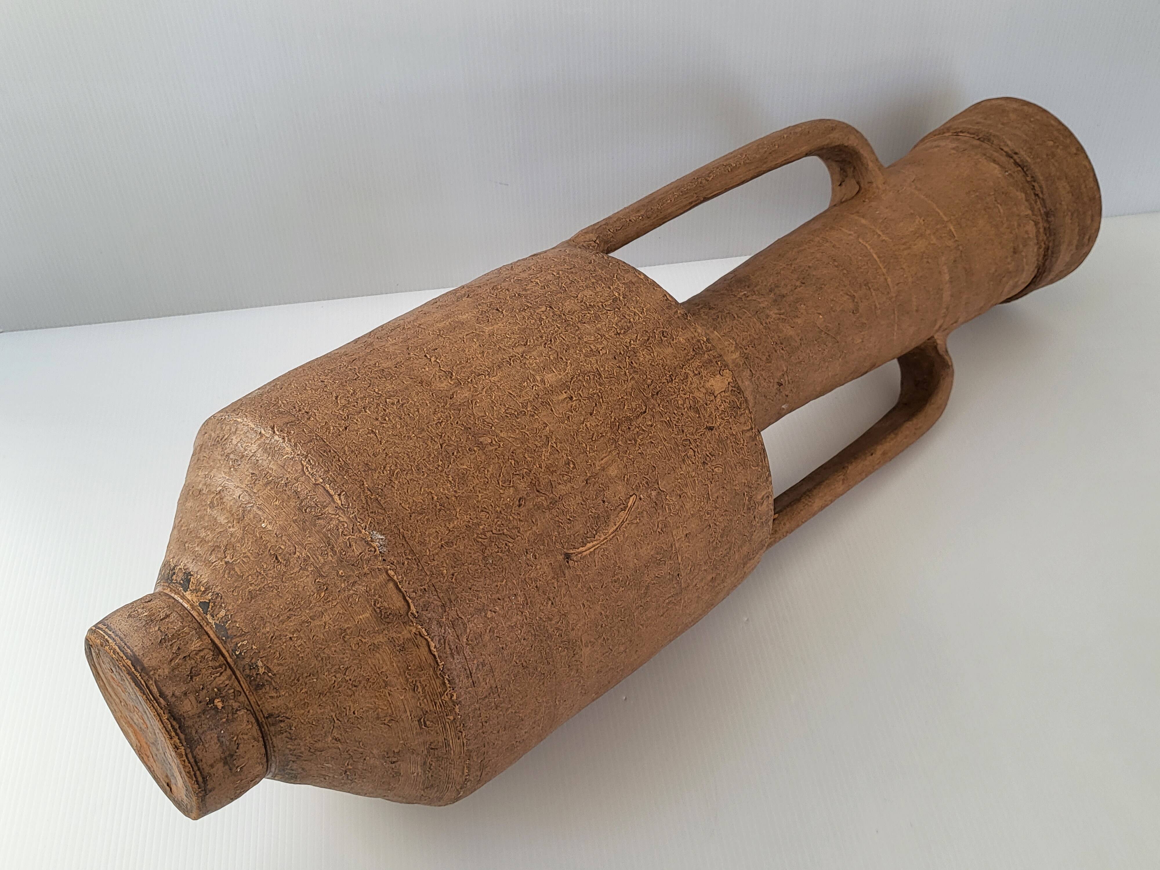 Vintage terracotta amphora vase 1960