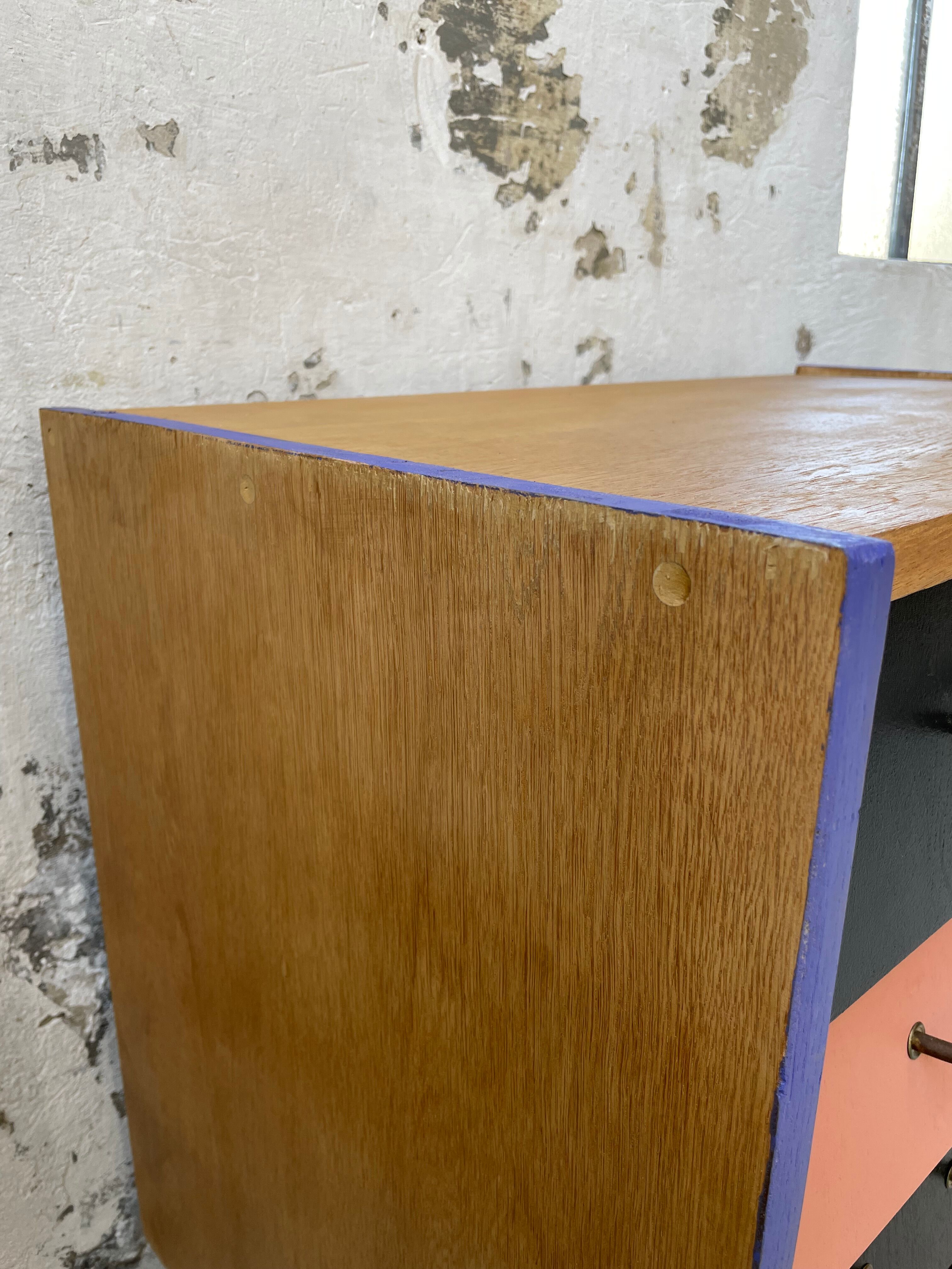 Meuble commode colorée années 60