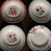 6 mismatched soup plates Marsac Marinette Digoin Badonviller