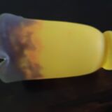 TULIP corolla - yellow-orange-brown marbled glass MULLER FRERES LUNEVILLE