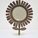 Copper and brass flower mirror by Vinay 60s