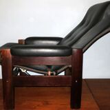 Mid century Danish leather reclining lounge chair