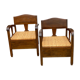 Oak Bamboo Seat Colonial Chairs