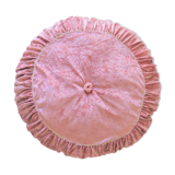 Old round cushion pink with lace