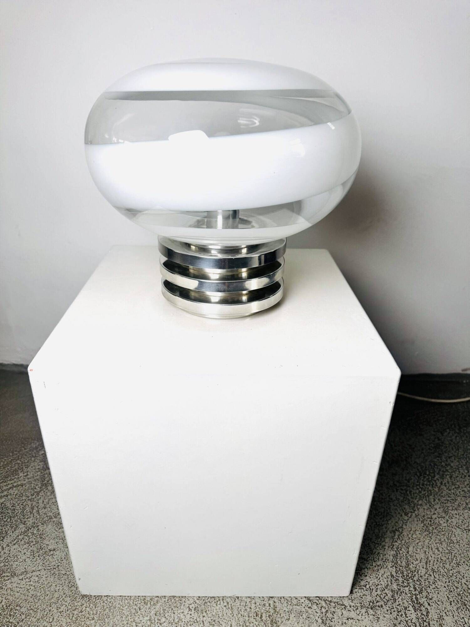 Model 1361 Sculptural Dome Glass Table Lamp By Doria Leuchten, Germany 1970S
