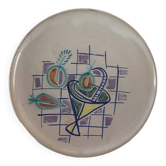 Decorative plate from Vallauris signed Cerenne