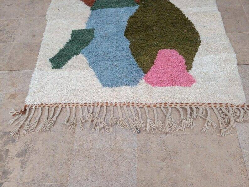 Tapis berbère en laine pure fait main traditionnelle taille 150 x 250 cm