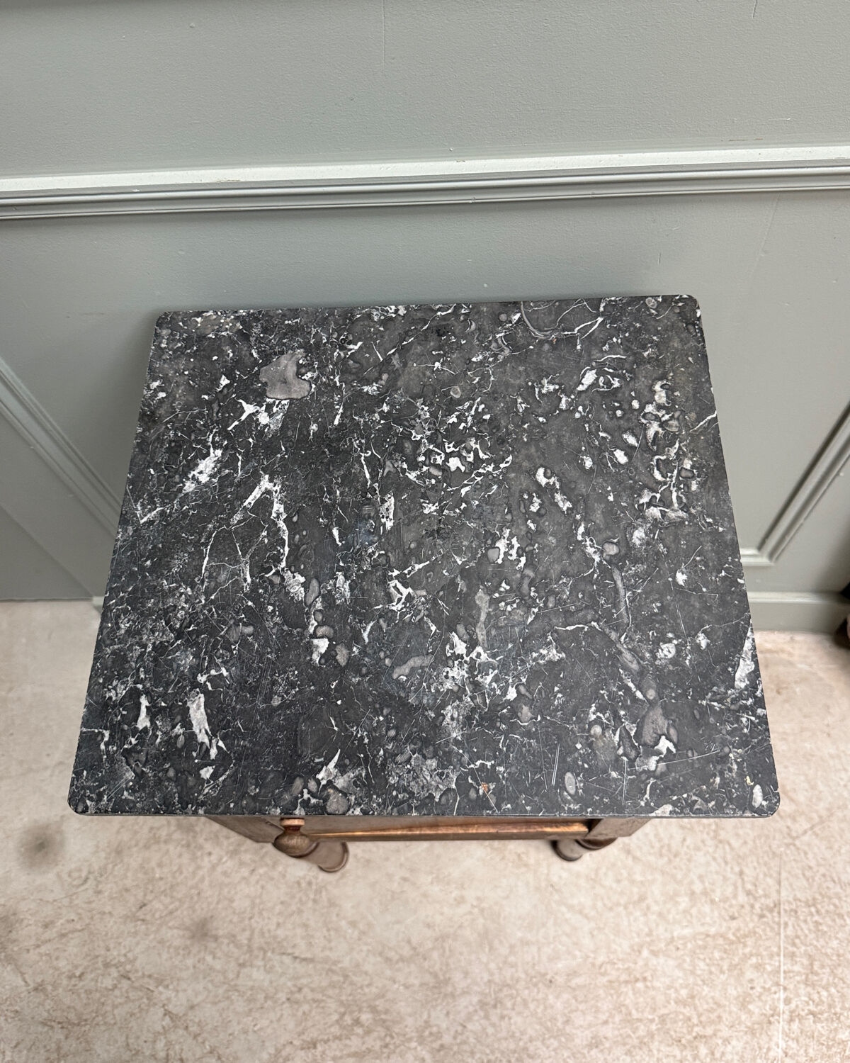 Nightstand in walnut, Napoleon III style.