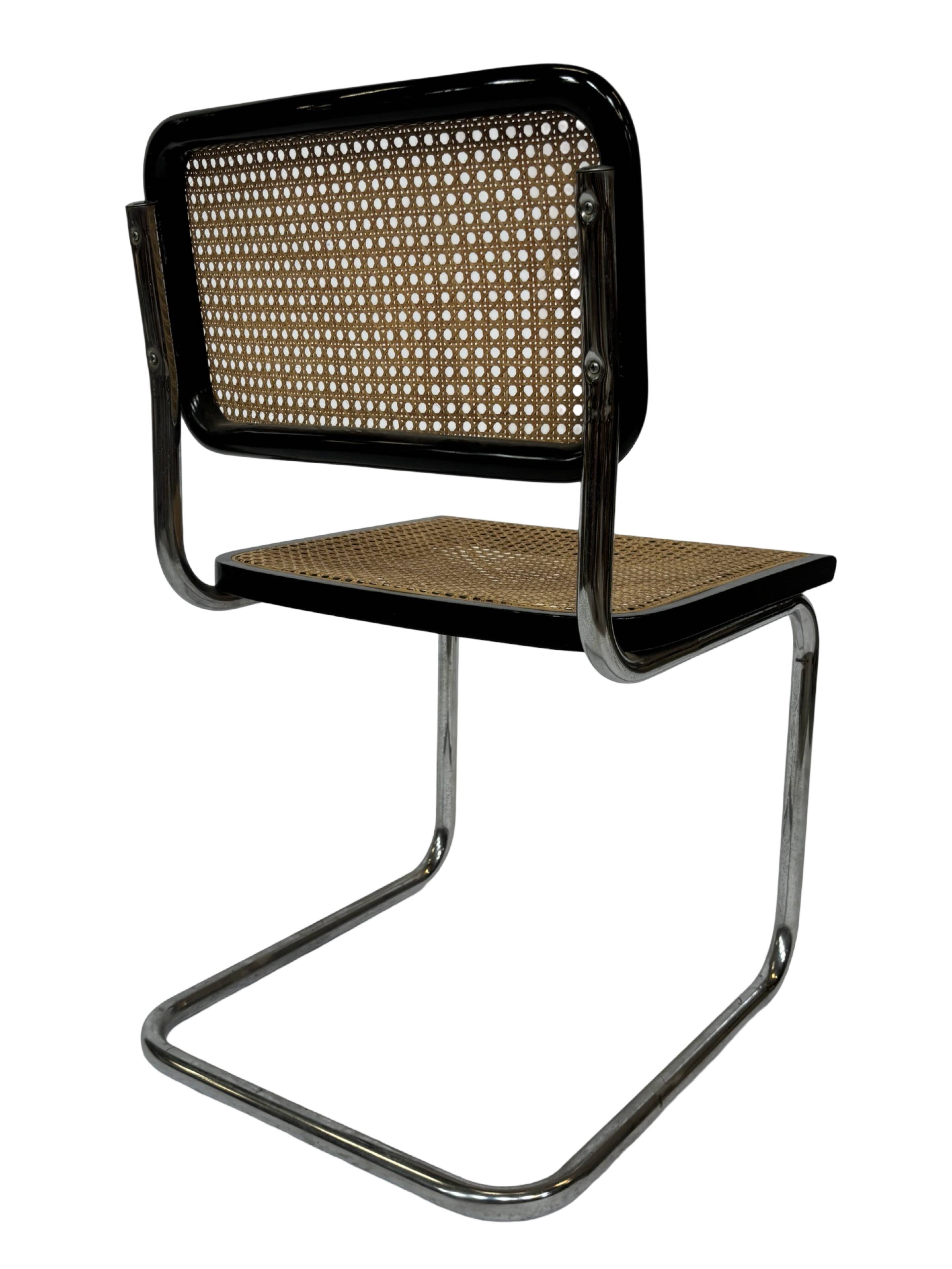 Cesca chair b32 model in chrome and black by Marcel Breuer