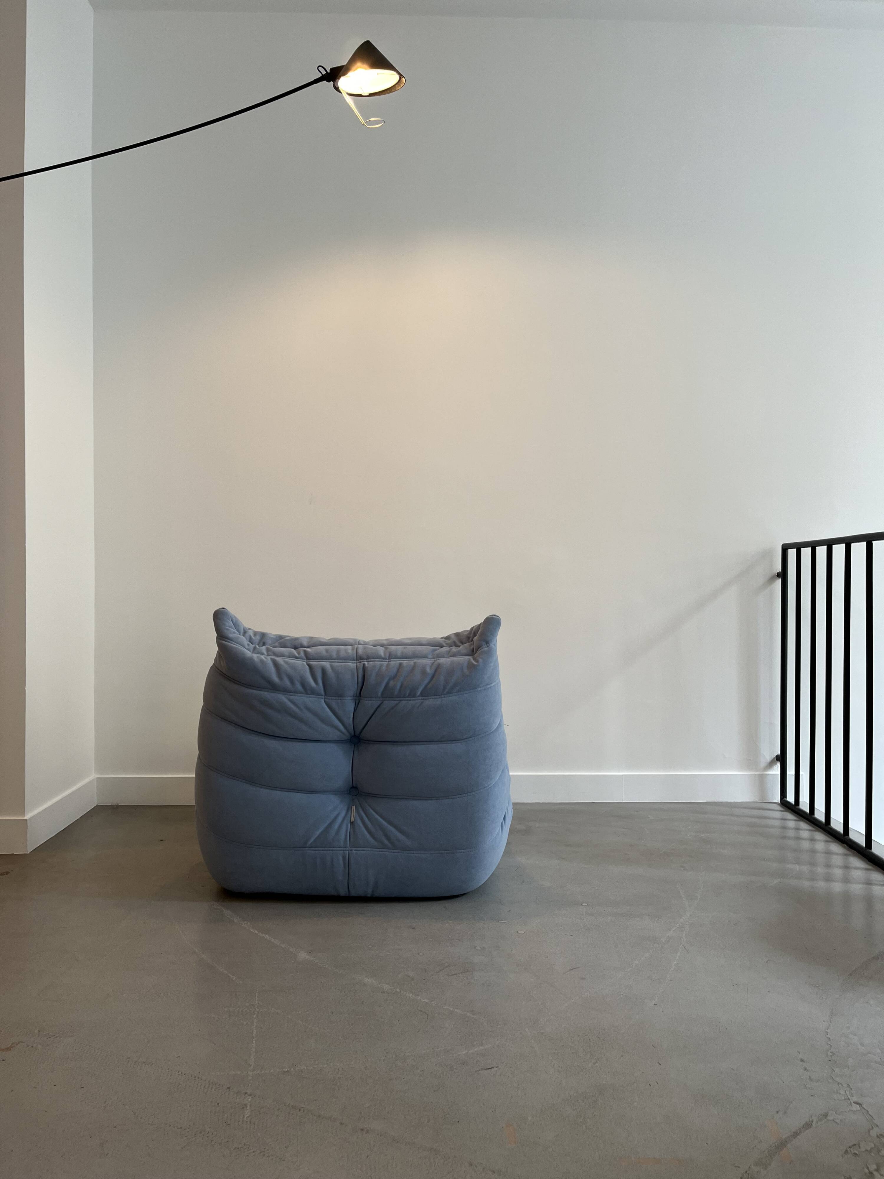 Blue Togo armchair by Michel Ducaroy for Ligne Roset