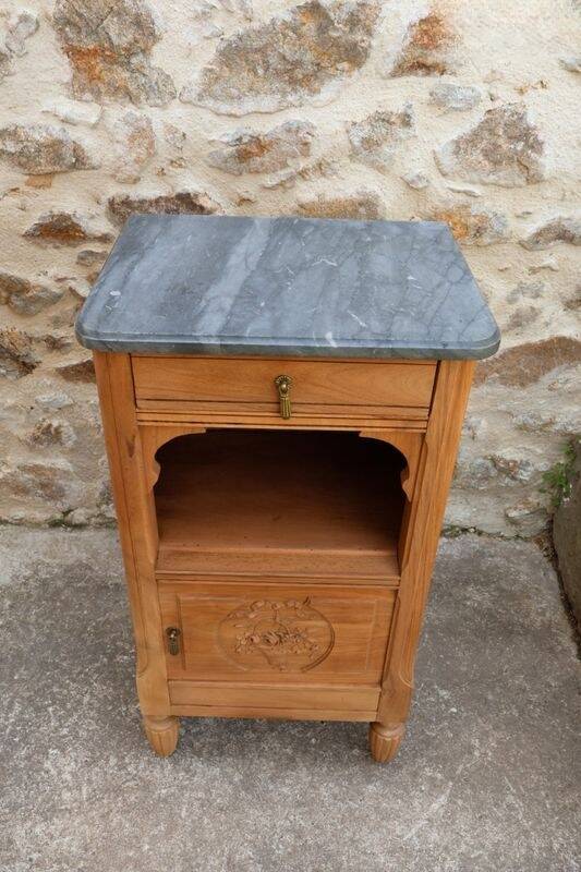 Console / side table / Art Deco bedside table renovated in solid walnut